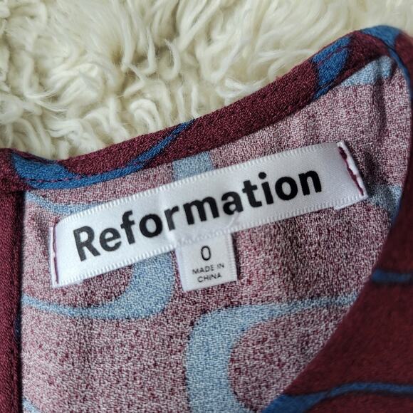 Reformation Gavin Dress Marooned Size Womens 0 - Picture 10 of 10